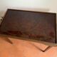 Folding table top in wood and tuya burl, 1930/40, brand "Platotable"