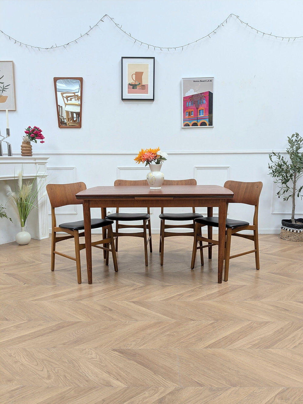 4 Scandinavian teak chairs