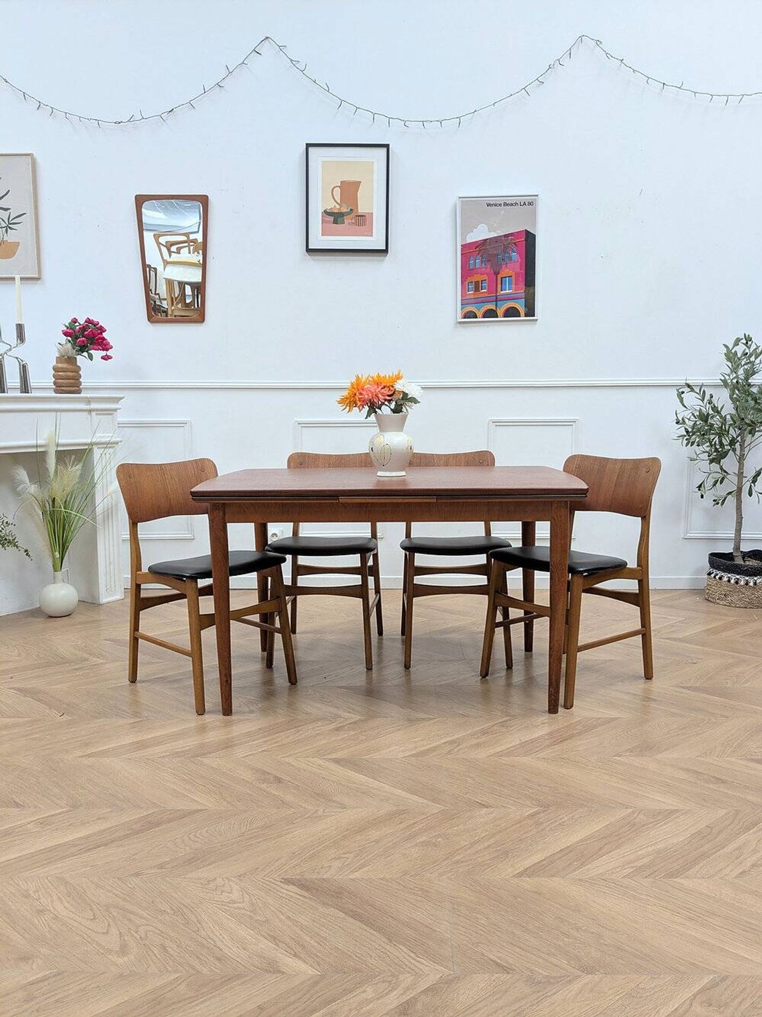4 Scandinavian teak chairs