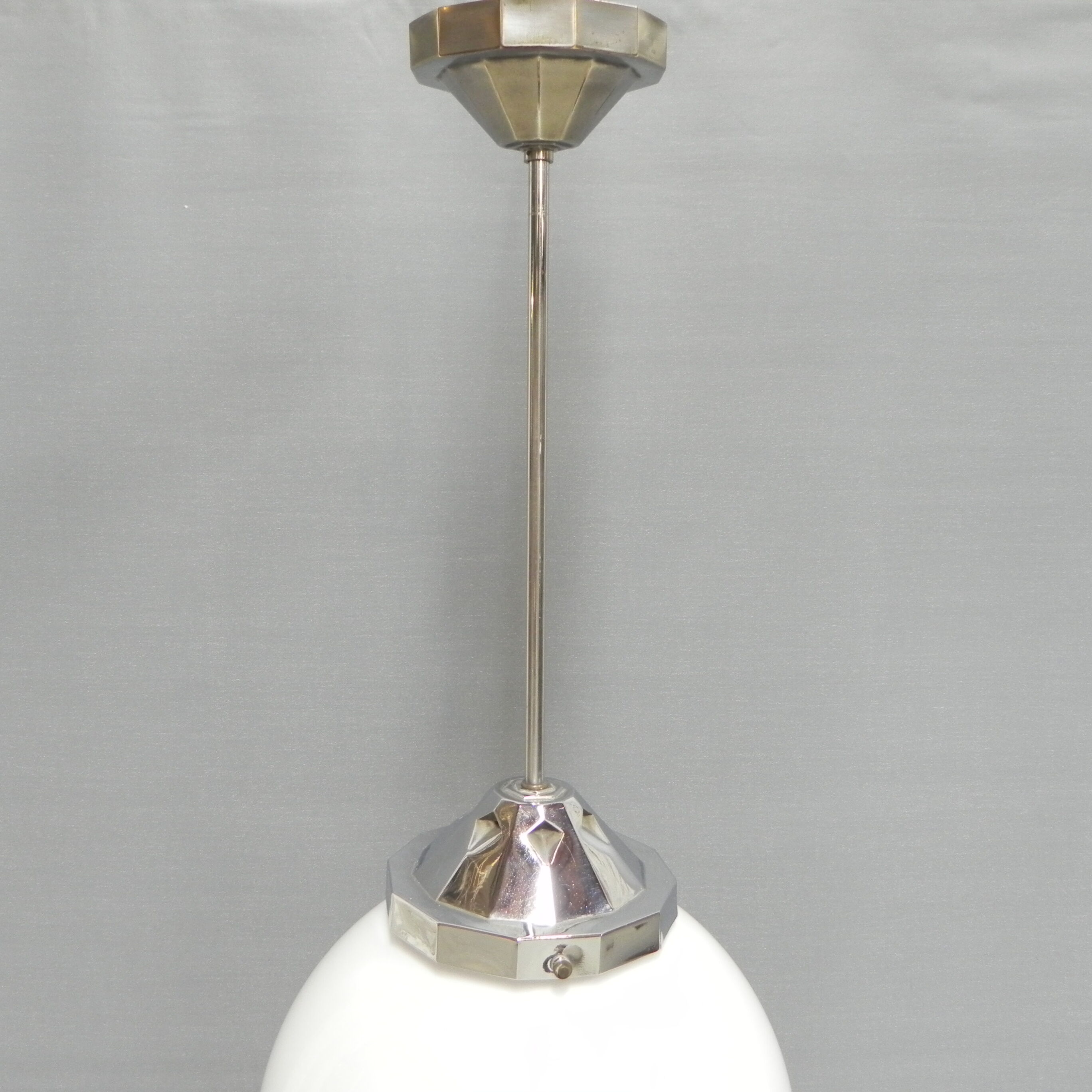 Art Deco hanging lamp with glass globe