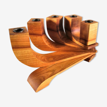 Bougeoir mobile en bois design années 70