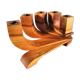 Mobile wooden candle holder design 70s