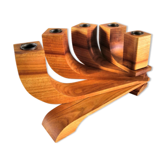 Bougeoir mobile en bois design années 70