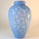 Art Deco opaline blue vase – Flowers in relief