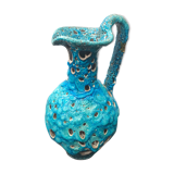 Pichet aiguière céramique avec ecumes bleu vintage