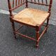 Chaise d'angle bois tourné assise paille