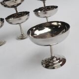 Lot de 8 coupes à glace à pied haut en inox