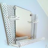 Perforated sheet metal bathroom shelf