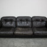 1970s  De Sede Adjustable Brown Leather 3-Seater Sofa  DS-110 James Bond