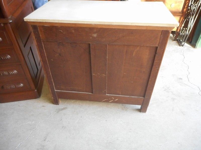 Empire dresser in cherry and white marble