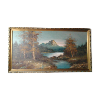 superb vintage painting year 50/60 oil painting on canvas