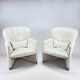 Ensemble de 2 fauteuils Leolux Excalibur blancs de Jan Armgardt, années 1990