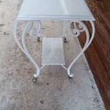 Desserte en bois blanc vintage