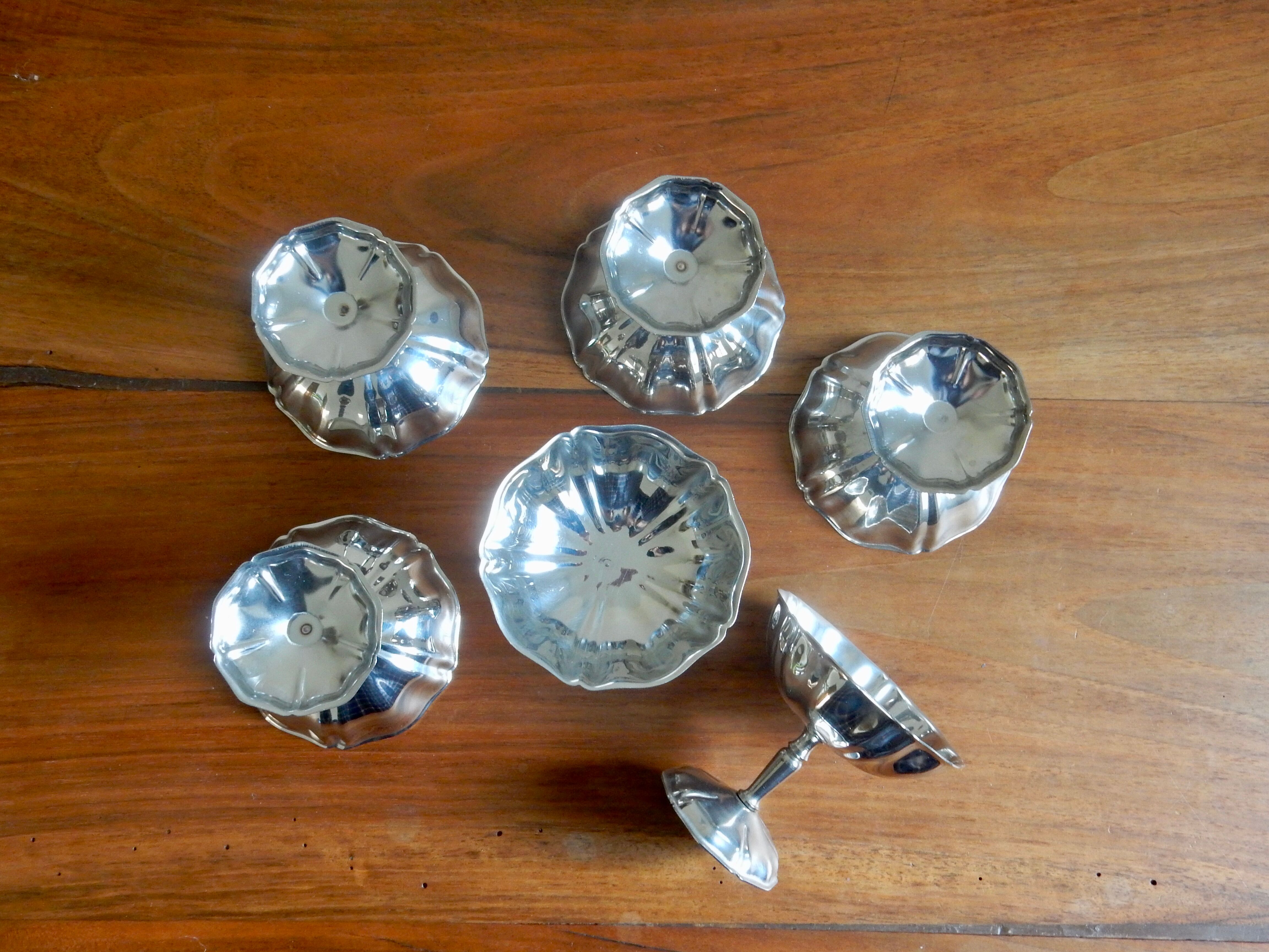 6 silver stainless steel ice cups