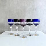 Collection of 5 lead crystal glasses "Austen Bodenmais", coloured glass