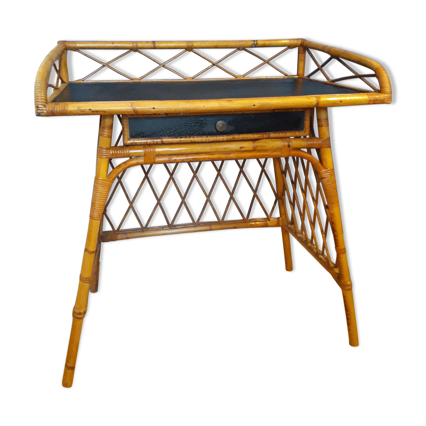 Bureau en rotin années 50