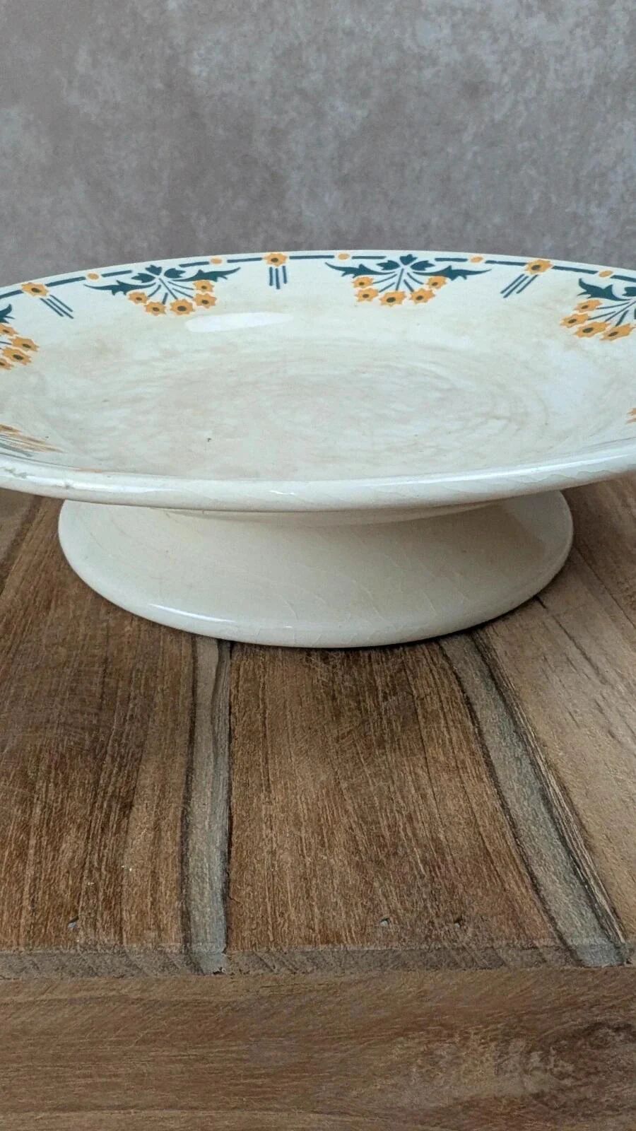 Antique compote dish in ironstone – Choisy-le-Roi