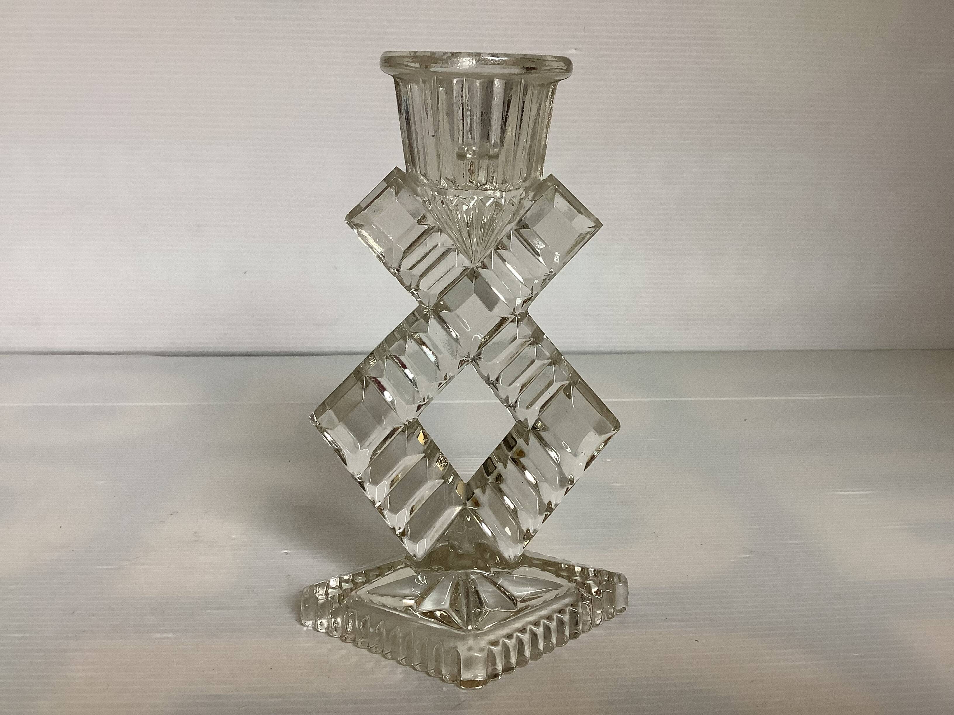 Art Deco geometric candle holder