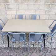 TOLIX, Large Metal Table T55 by Xavier Pauchard France, 1950s