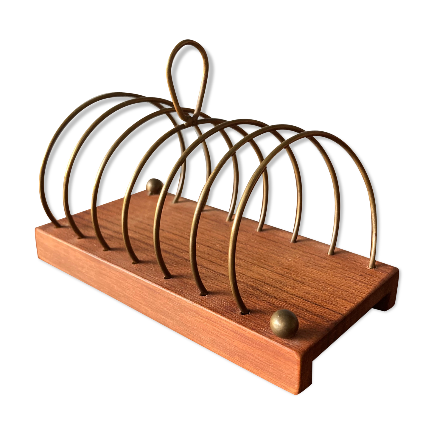 Teak and copper letter range signed "ESA Made in Denmark of Siam Teak"