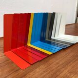 Mid-century German colourful minimalist metal bookends by Soennecken, 1960s, set of 16.