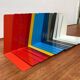 Mid-century German colourful minimalist metal bookends by Soennecken, 1960s, set of 16.
