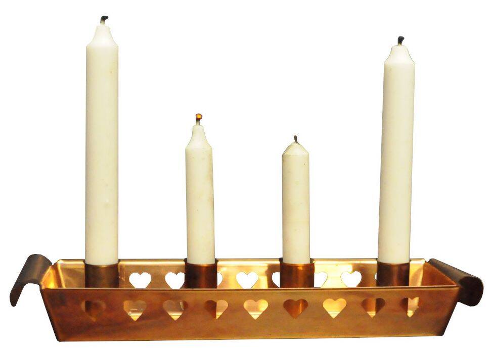 Bougeoir en cuivre pour 4 bougies