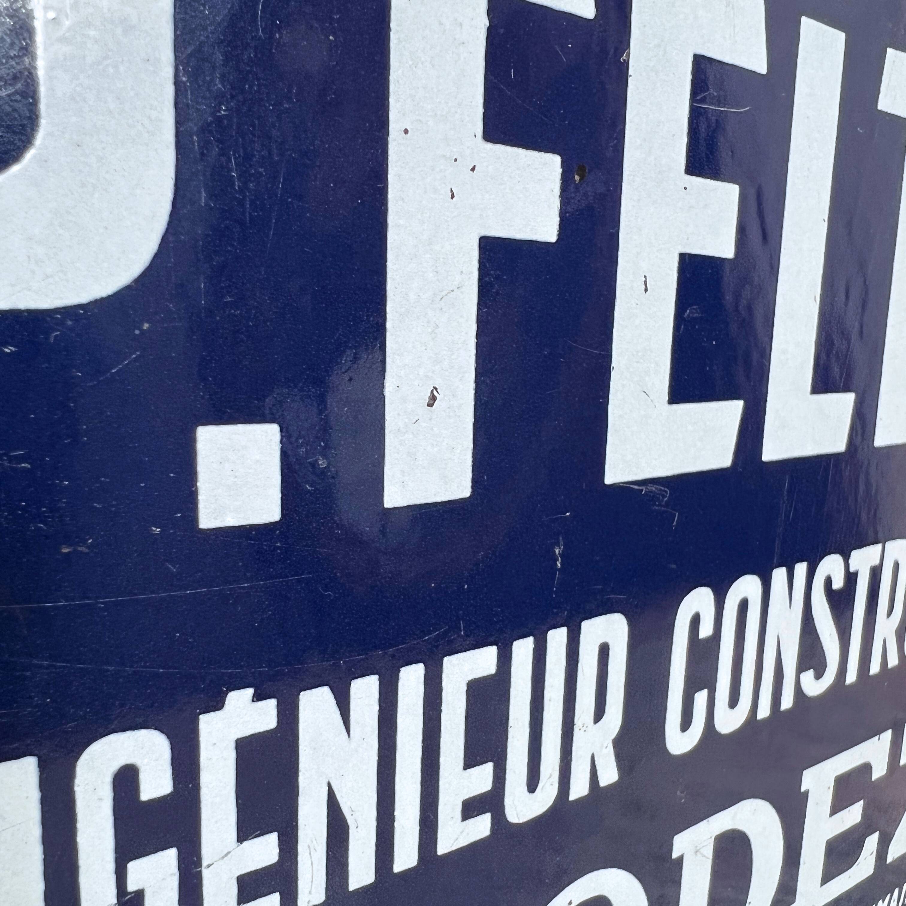 Enamelled plate P.Felten engineer builder Rodez