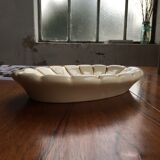 White and gold ceramic plate