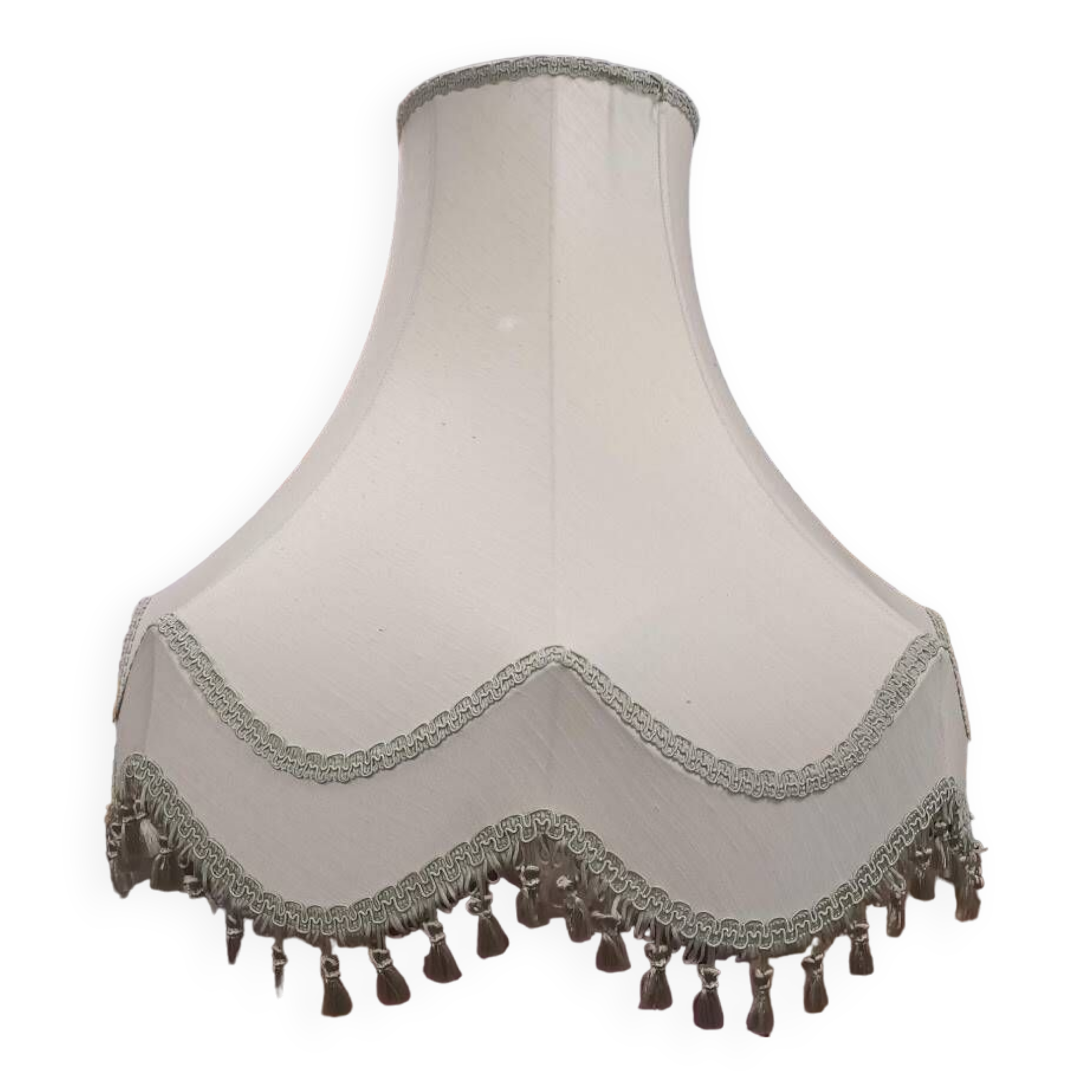 Large traditional vintage lampshade in light green color
