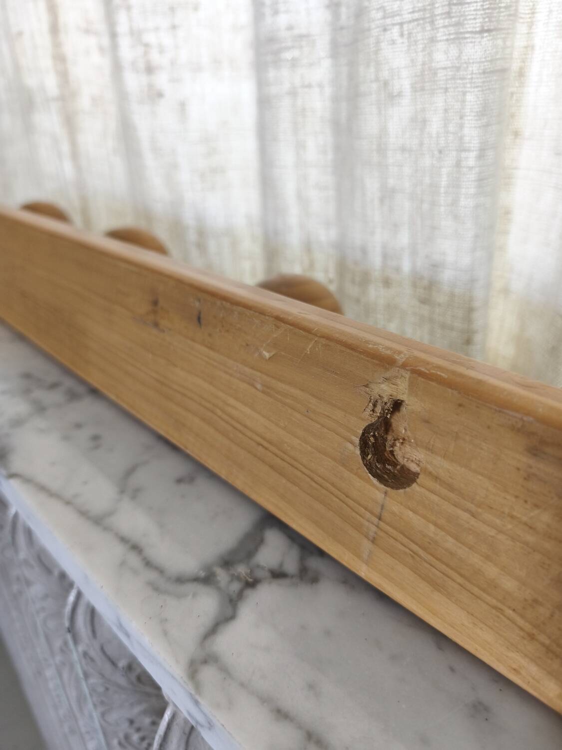 Wooden wall coat rack