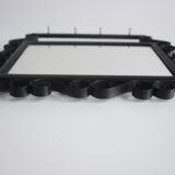 Vintage Metal Wall Mirror with Hooks, 1960's.