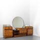 Bedside tables and mirror in sycamore burl