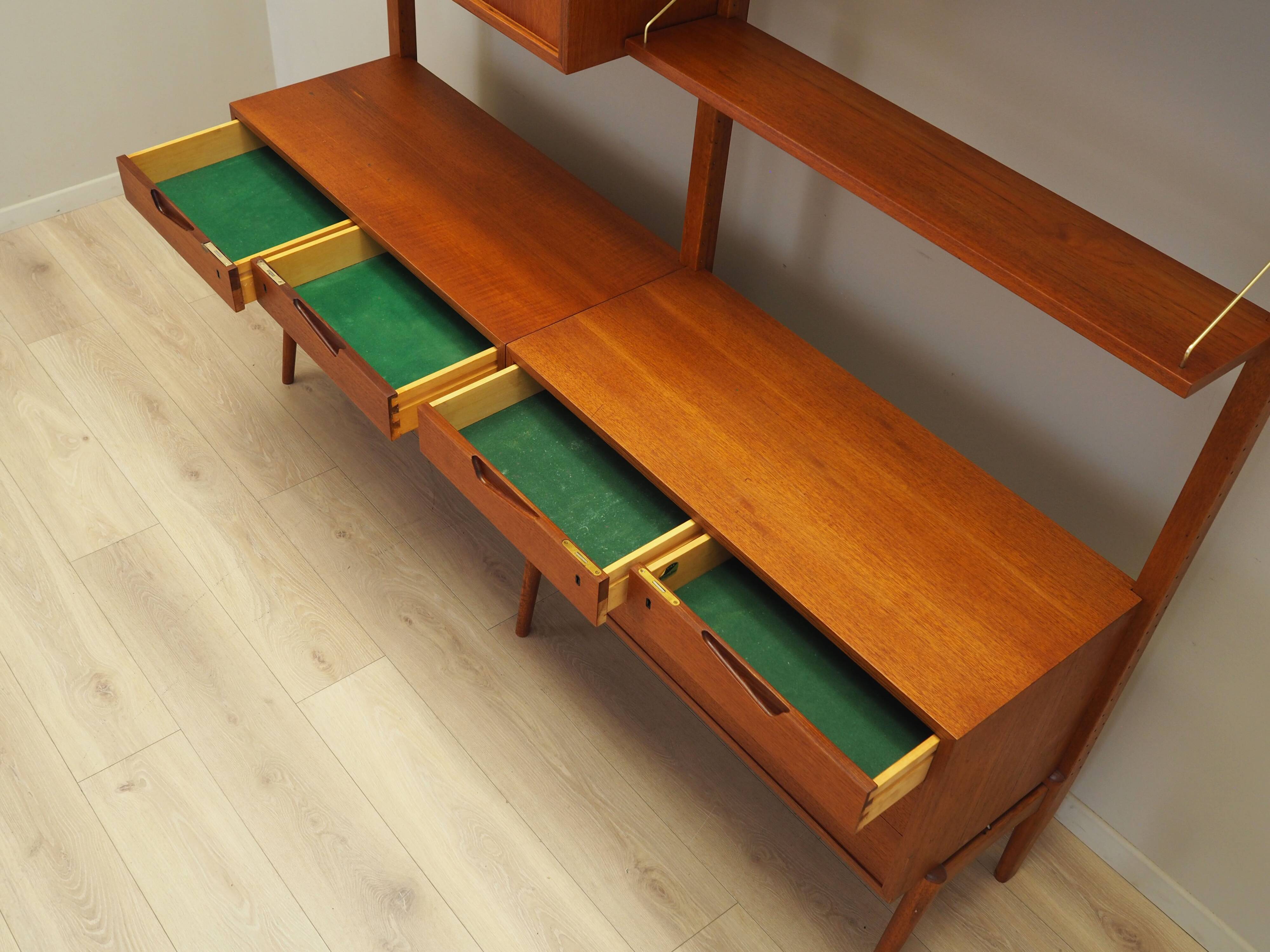 Teak wall unit, Norwegian design, 1960s, designer: Kjell Riise, production: