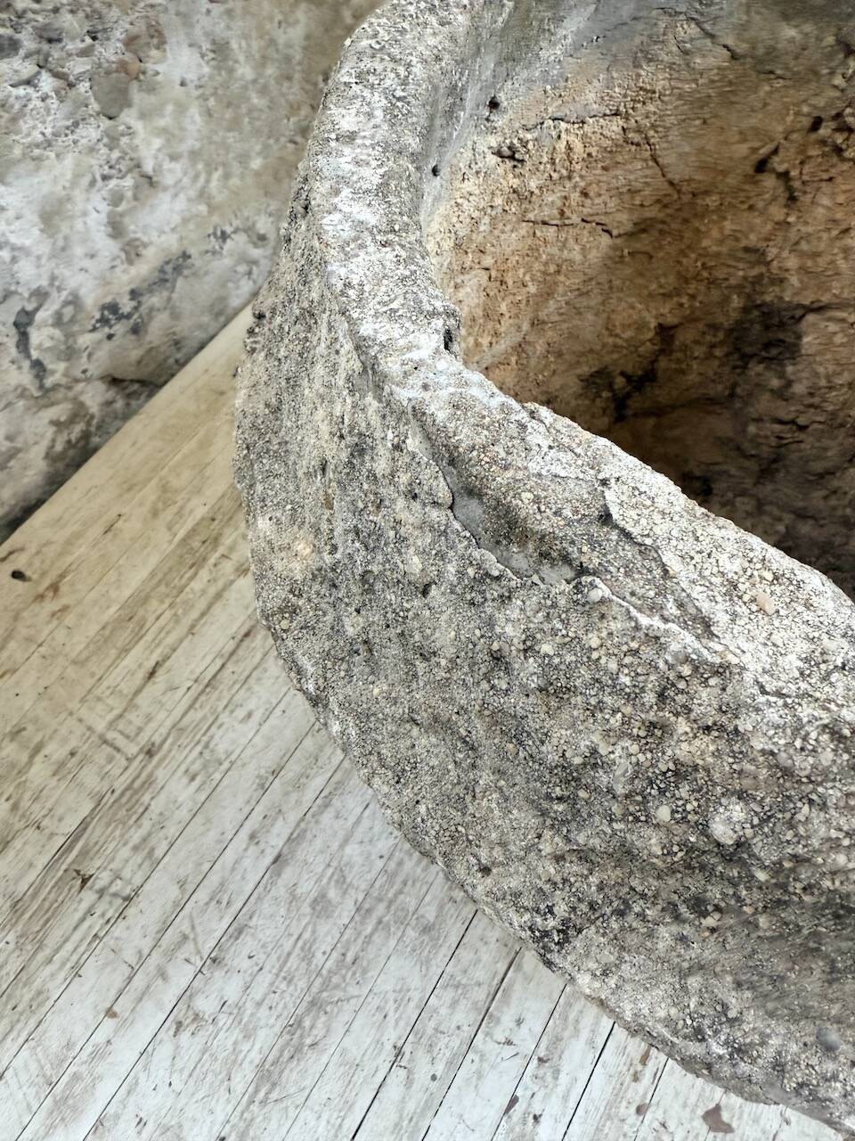 Trio of stone and cement planters, early 1900s