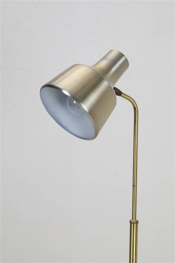 Dansa lamp / C. V. Østergaard floor lamp / reading lamp with "rocket" base / 1960s / 1970s / brass / Danish modern design