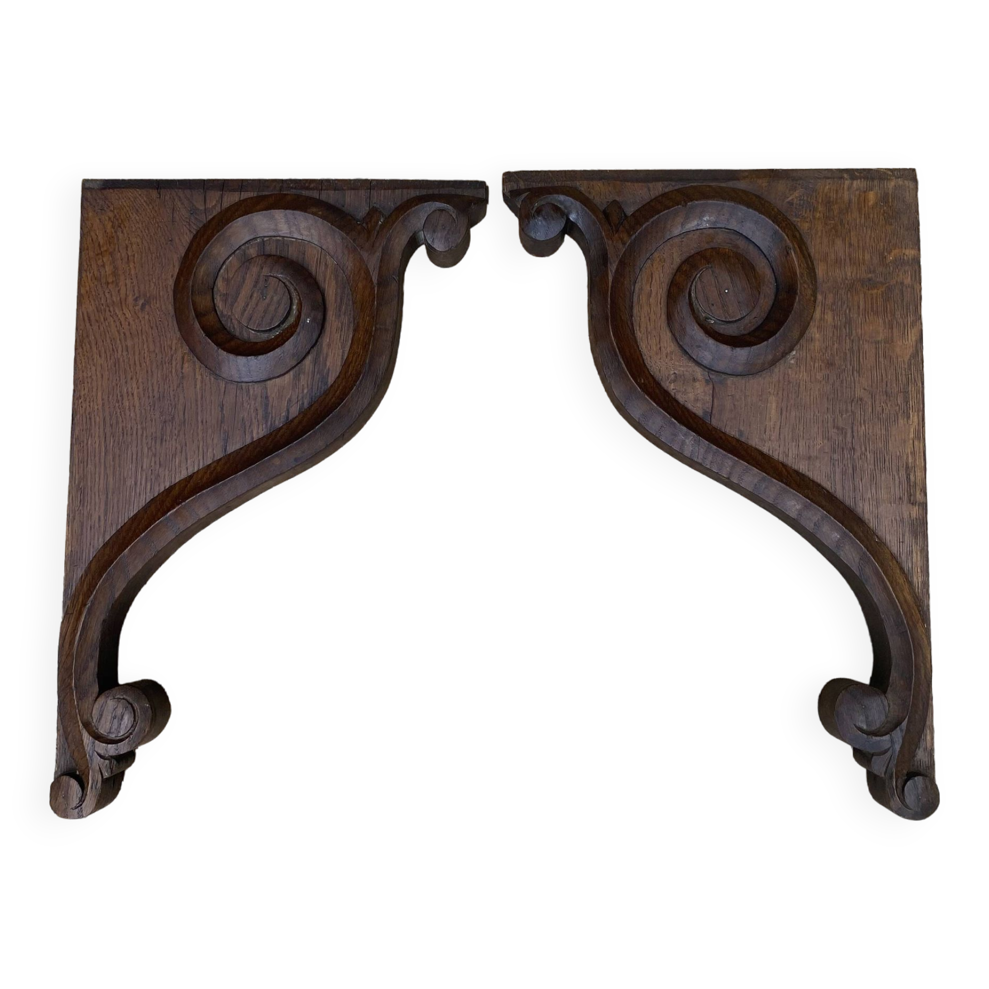 Decorative element, carved wooden wall brackets
