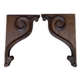 Decorative element, carved wooden wall brackets