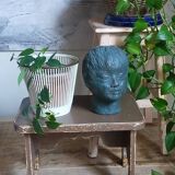 Mini-bench stool in old patinated solid wood