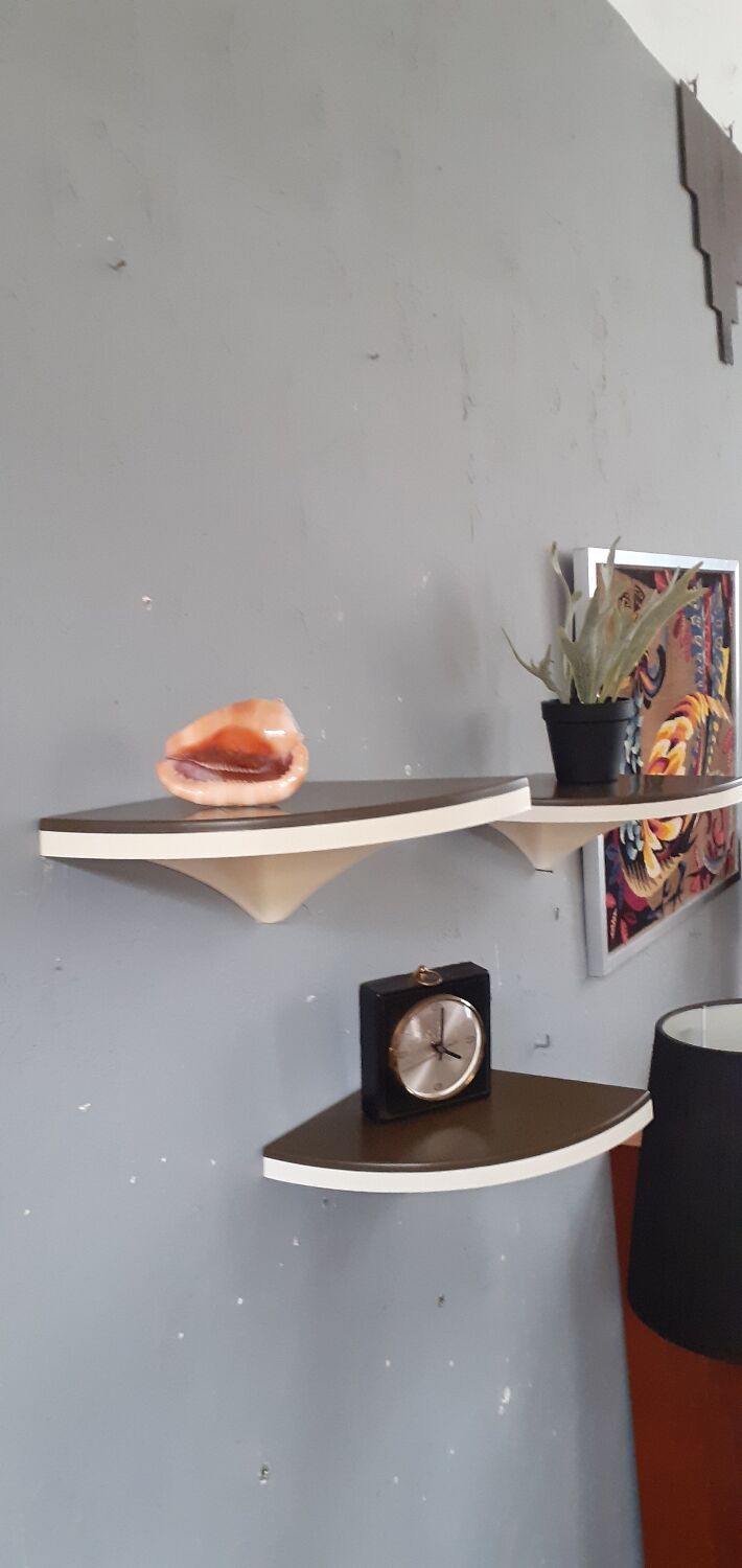Three vintage corner shelves 70s