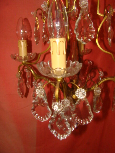 crystal chandelier type with a 4-arm light cage