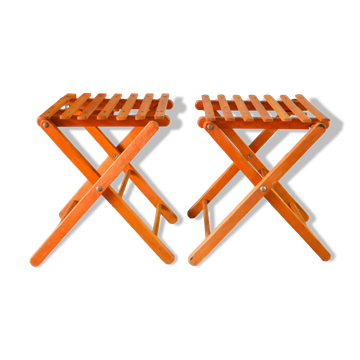 Paire de tabourets pliants anciens