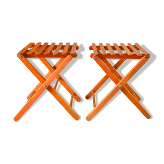 Pair of old folding stools