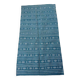 Hand-woven blue and white kilim rug in natural wool