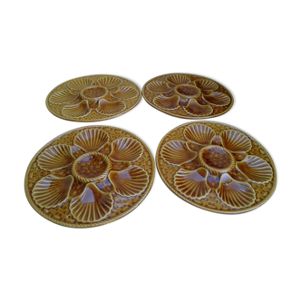 Set of 4 plates for oysters or seashells