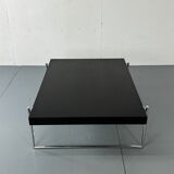 Bauhaus style black solid wood and tubular steel coffee table, Germany