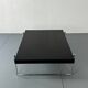 Bauhaus style black solid wood and tubular steel coffee table, Germany