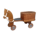 Cheval à roulettes vintage et son panier en osier