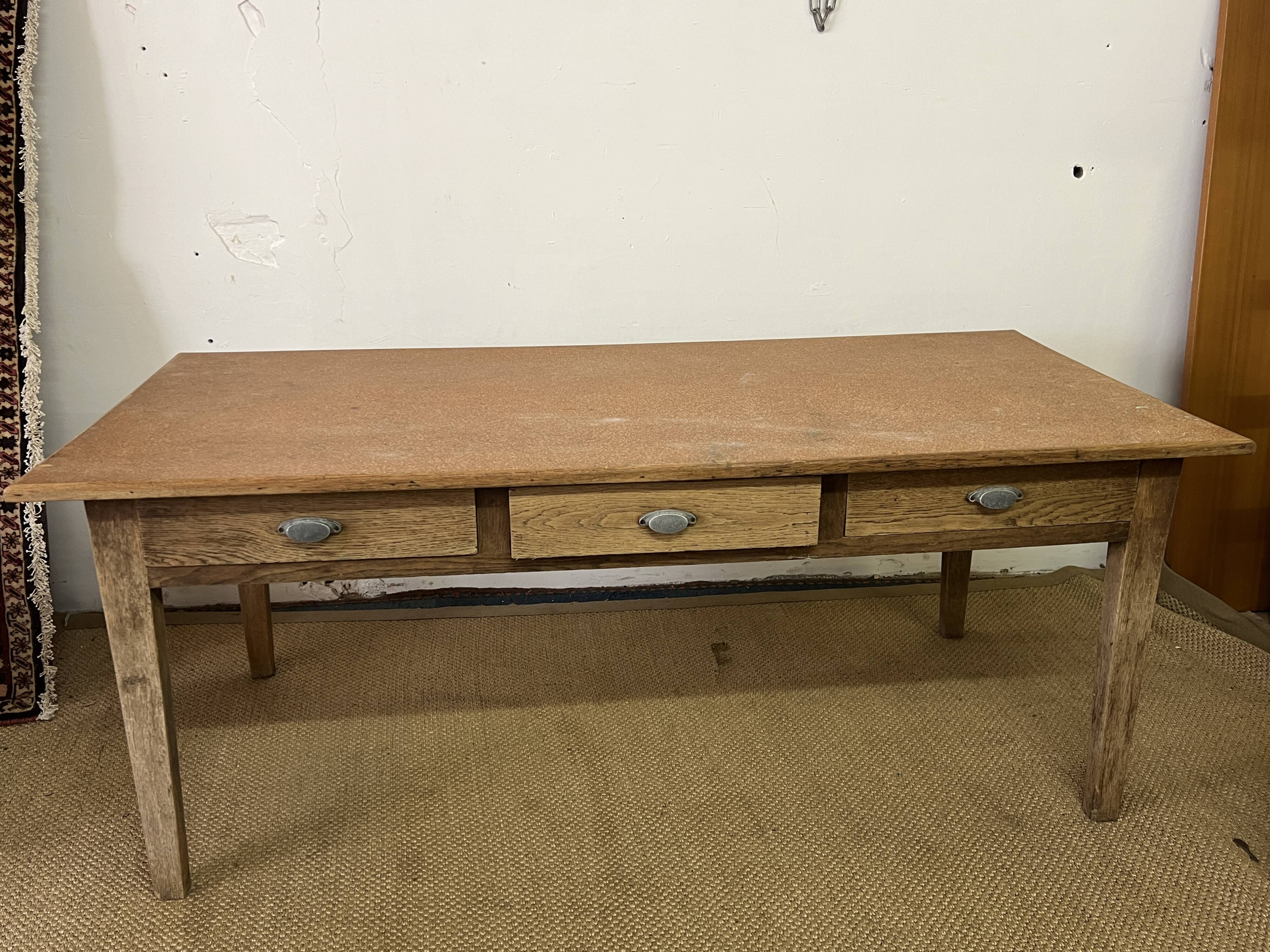 Vintage farm table 3 drawers