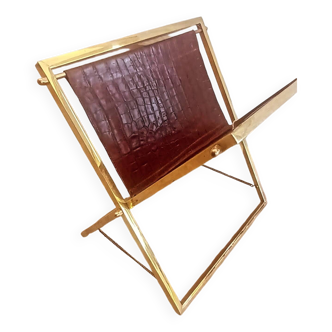 Vintage brass magazine rack
